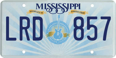 MS license plate LRD857