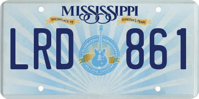 MS license plate LRD861