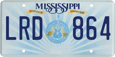 MS license plate LRD864