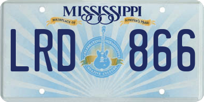 MS license plate LRD866