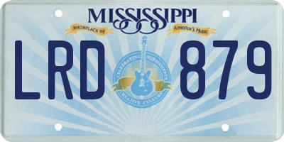 MS license plate LRD879