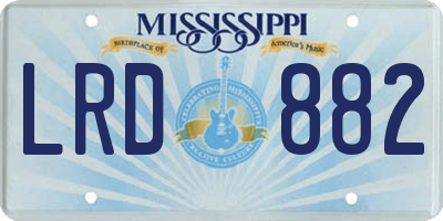 MS license plate LRD882