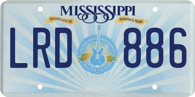 MS license plate LRD886