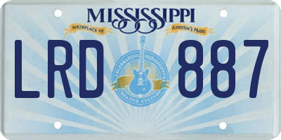 MS license plate LRD887