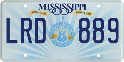 MS license plate LRD889