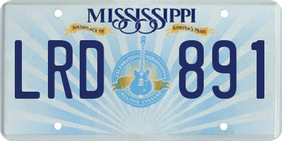 MS license plate LRD891