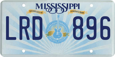 MS license plate LRD896