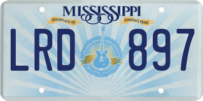 MS license plate LRD897