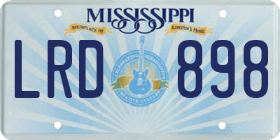 MS license plate LRD898