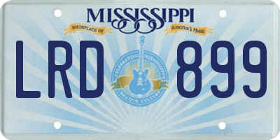 MS license plate LRD899