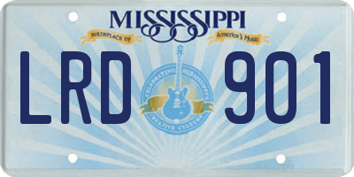 MS license plate LRD901
