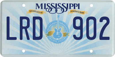 MS license plate LRD902