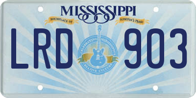 MS license plate LRD903
