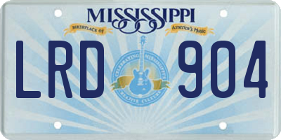 MS license plate LRD904