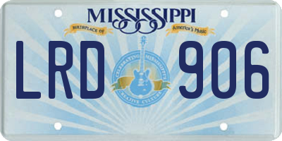 MS license plate LRD906
