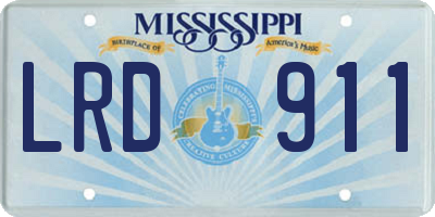 MS license plate LRD911