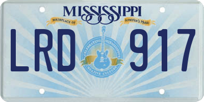MS license plate LRD917