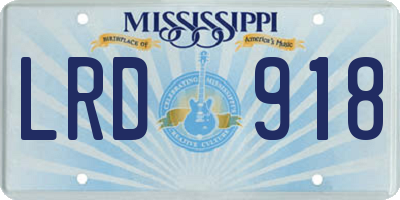 MS license plate LRD918