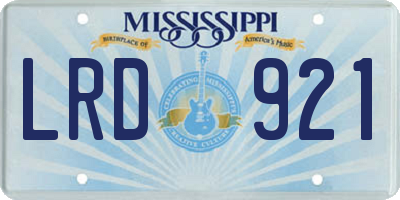MS license plate LRD921