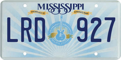 MS license plate LRD927