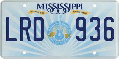 MS license plate LRD936
