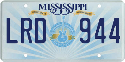 MS license plate LRD944