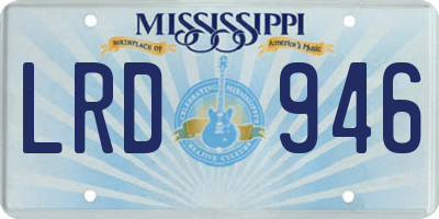 MS license plate LRD946