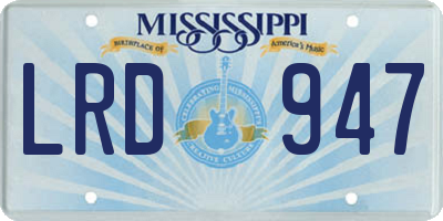MS license plate LRD947