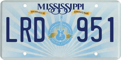 MS license plate LRD951