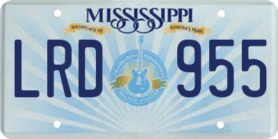 MS license plate LRD955