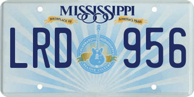 MS license plate LRD956