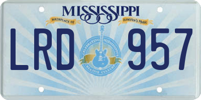 MS license plate LRD957