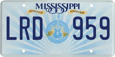 MS license plate LRD959
