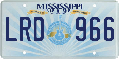 MS license plate LRD966
