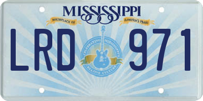 MS license plate LRD971