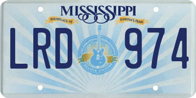 MS license plate LRD974
