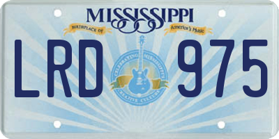 MS license plate LRD975