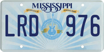 MS license plate LRD976