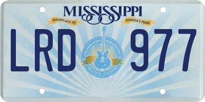 MS license plate LRD977
