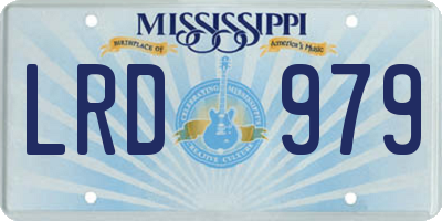 MS license plate LRD979