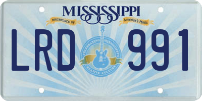 MS license plate LRD991