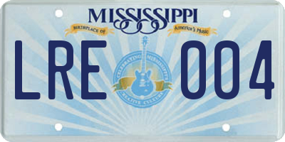 MS license plate LRE004
