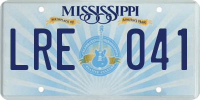MS license plate LRE041
