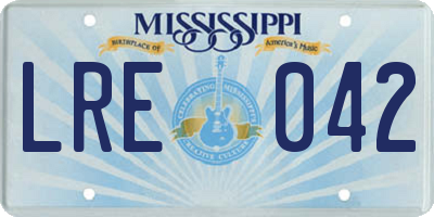 MS license plate LRE042
