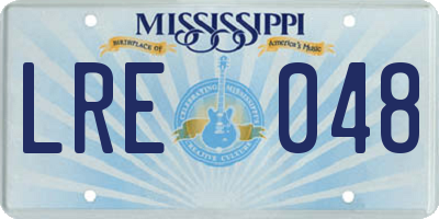 MS license plate LRE048