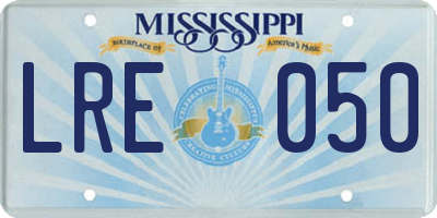 MS license plate LRE050