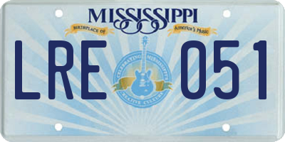MS license plate LRE051