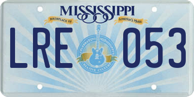 MS license plate LRE053