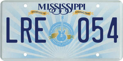 MS license plate LRE054