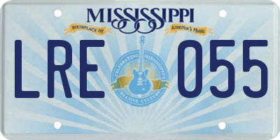 MS license plate LRE055